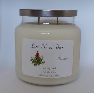 mistletoe candle love hand poured